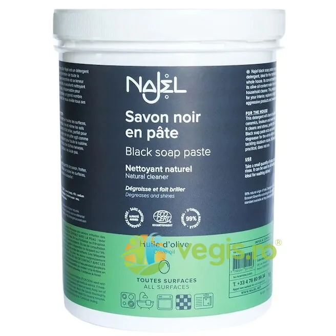 Sapun Negru Pasta Concentrata, Degresant Natural Multifunctional 1kg NAJEL — preț și oferte