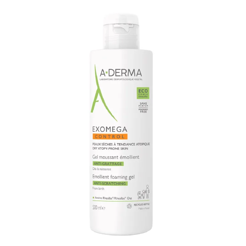 Gel spumant emolient Exomega Control, 500 ml, A-Derma — preț și oferte