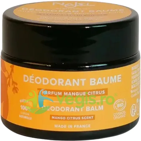 Deodorant Balsam Natural cu Mango, Citrice, Argila Alba, Dafin si Unt de Shea 45g NAJEL — preț și oferte
