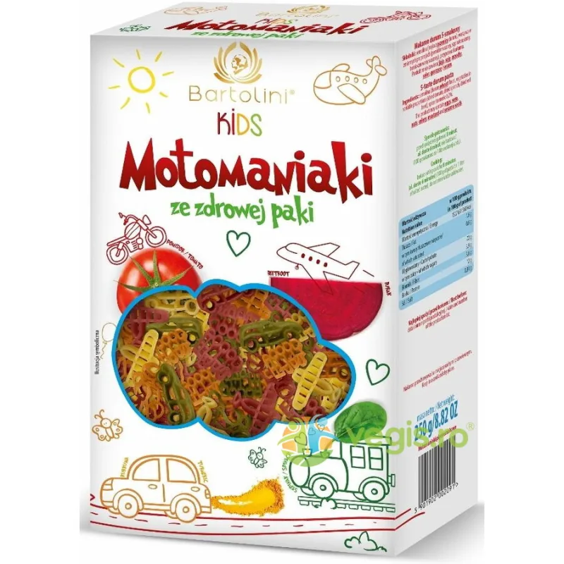 Paste Semola cu Legume pentru Copii Motomaniaki 250g BARTOLINI — preț și oferte