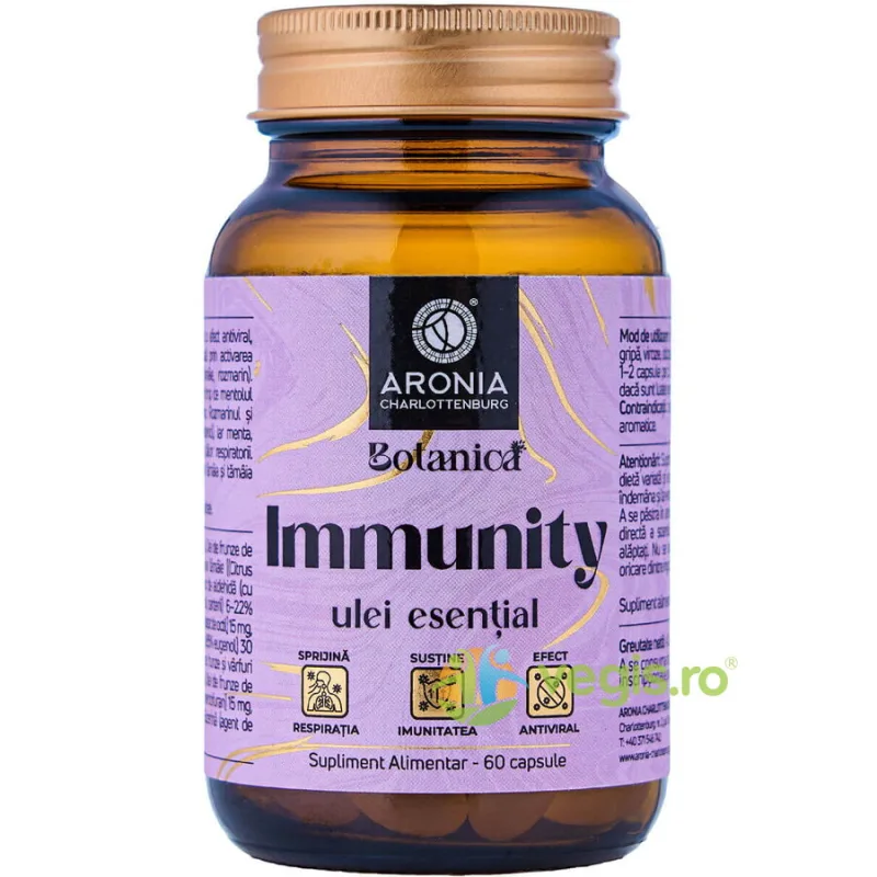 Immunity - Capsule cu 7 Uleiuri Esentiale pentru Imunitate, Respiratie si Aparare Naturala a Organismului 60cps ARONIA CHARLOTTENBURG — preț și oferte