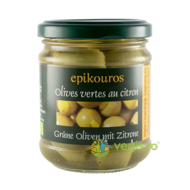 Masline Verzi Umplute cu Lamaie Ecologice/Bio 190g EPIKOUROS — preț și oferte