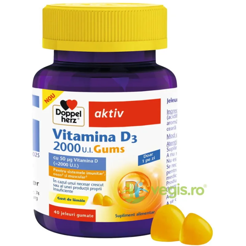 Vitamina D2000 40 jeleuri gumate DOPPELHERZ — preț și oferte