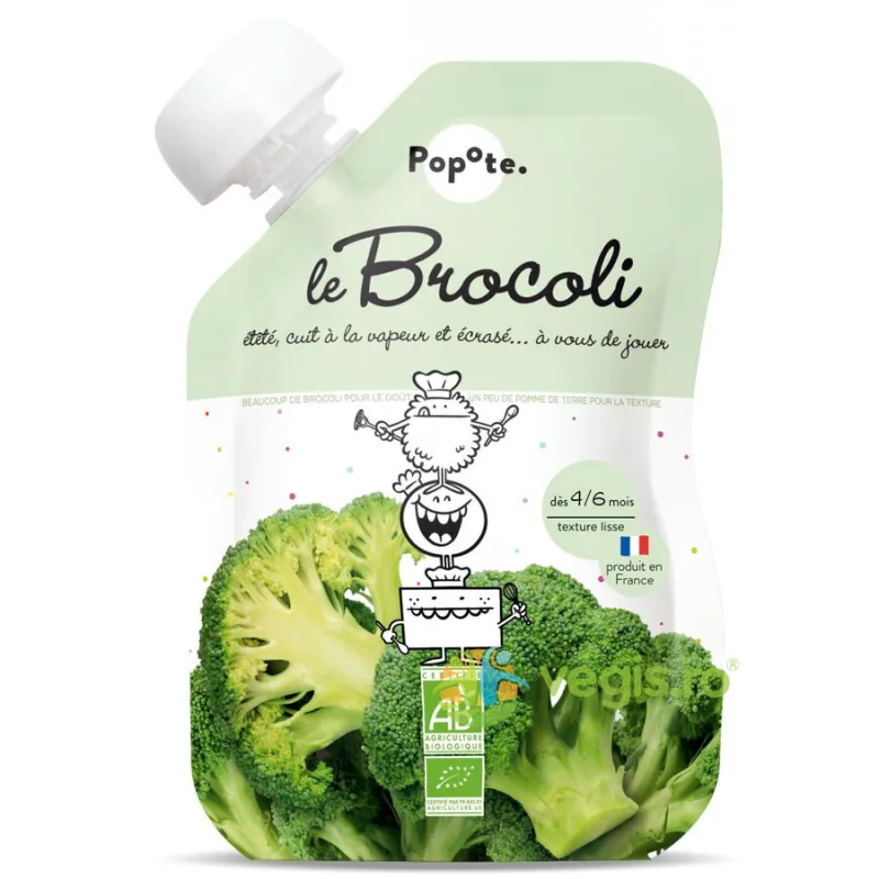 Piure cu 75% Broccoli +4/6 Luni Ecologic/Bio 120g POPOTE — preț și oferte