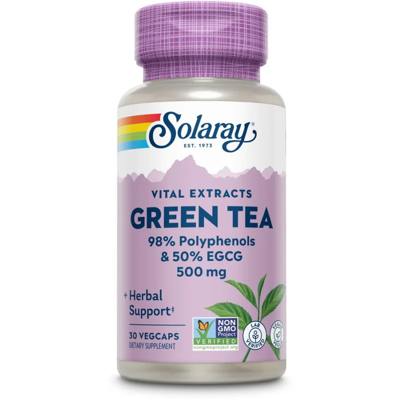 Green Tea (Extract din Ceai Verde) 500mg 30cps vegetale Solaray — preț și oferte