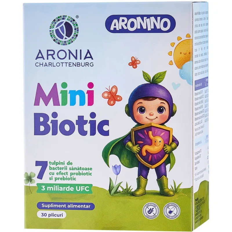 Probiotice pentru Imunitatea si Energia Copiilor Aronino Mini Biotic 30 plicuri ARONIA CHARLOTTENBURG — preț și oferte