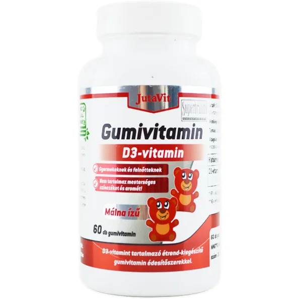 Vitamina D3 Gumata cu Aroma de Zmeura 60 ursuleti JUTAVIT — preț și oferte