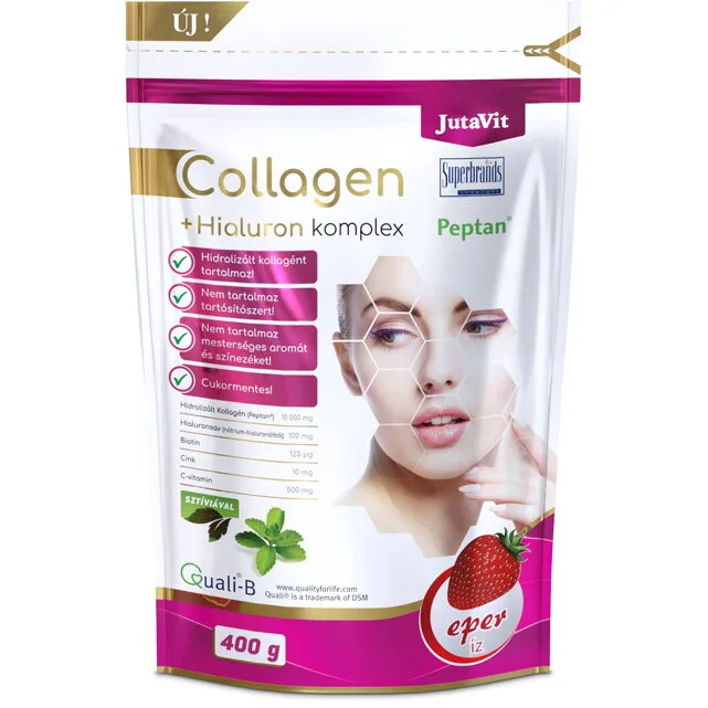 Colagen + Hialuron Complex cu Aroma de Capsuni 400g JUTAVIT — preț și oferte