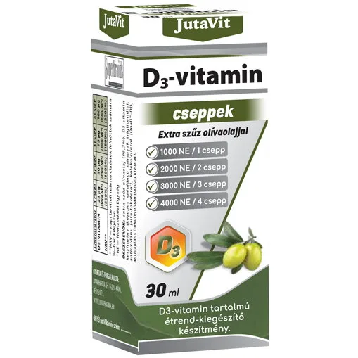 Vitamina D3 Picaturi cu Ulei Virgin de Masline 30ml JUTAVIT — preț și oferte