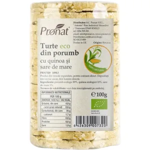 Turte din Porumb cu Quinoa si Sare de Mare Ecologice/Bio 100g