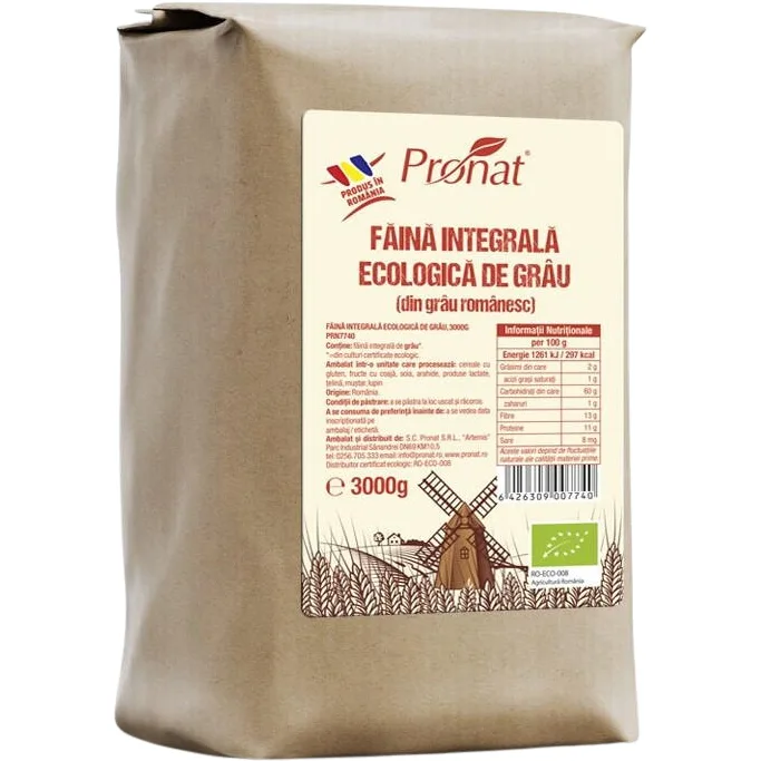 Faina Integrala de Grau Ecologica/Bio 3kg PRONAT — preț și oferte