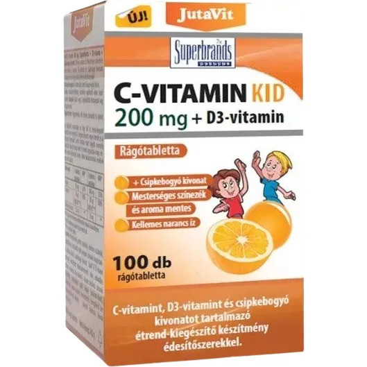Vitamina C 200mg pentru Copii cu Gust de Portocale 100tb masticabile JUTAVIT — preț și oferte