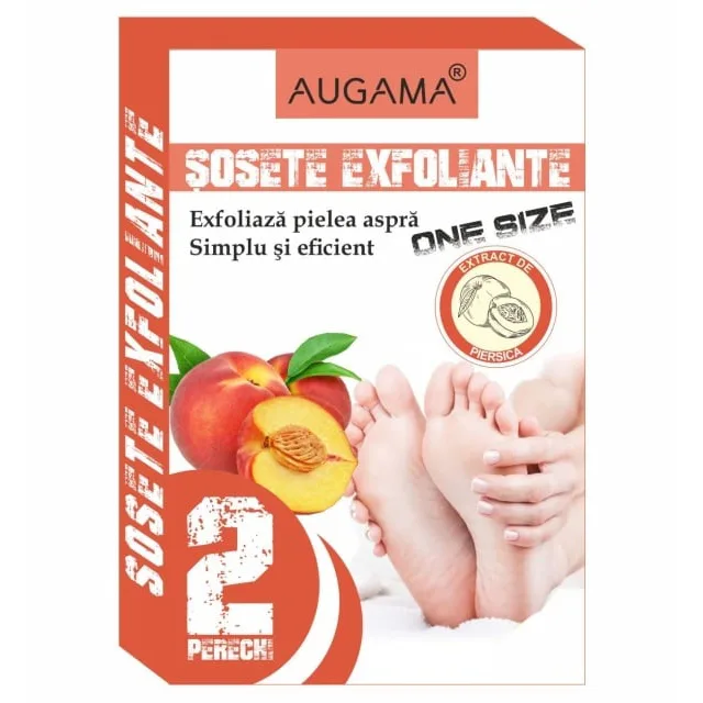 Sosete Exfoliante pentru Talpi cu Piersica 2 perechi AUGAMA — preț și oferte