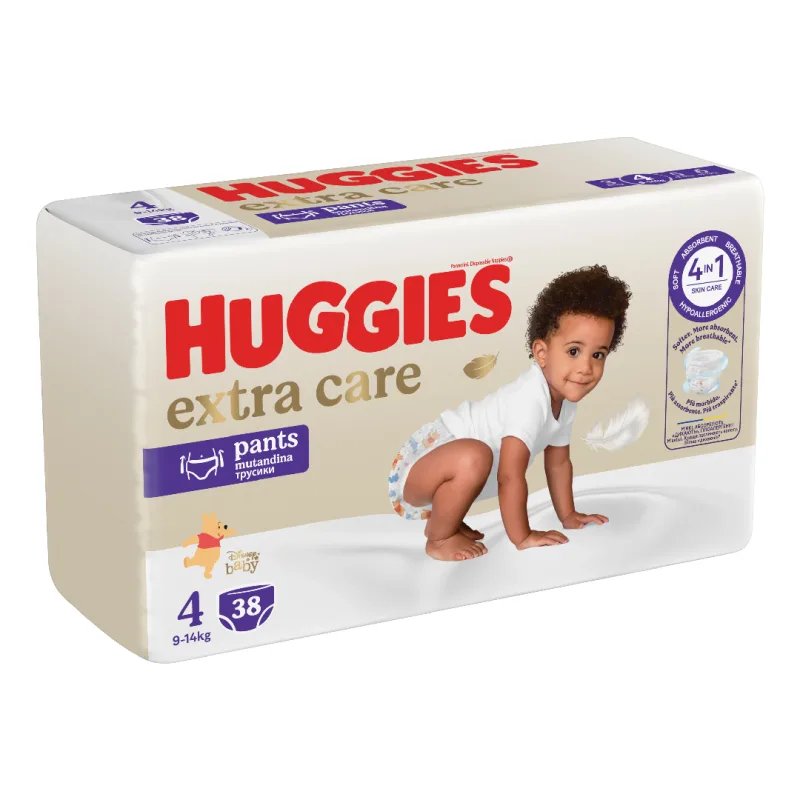 Scutece chilotel Extra Care Pants, Marimea 4, 9-14 kg, 38 bucati, Huggies — preț și oferte