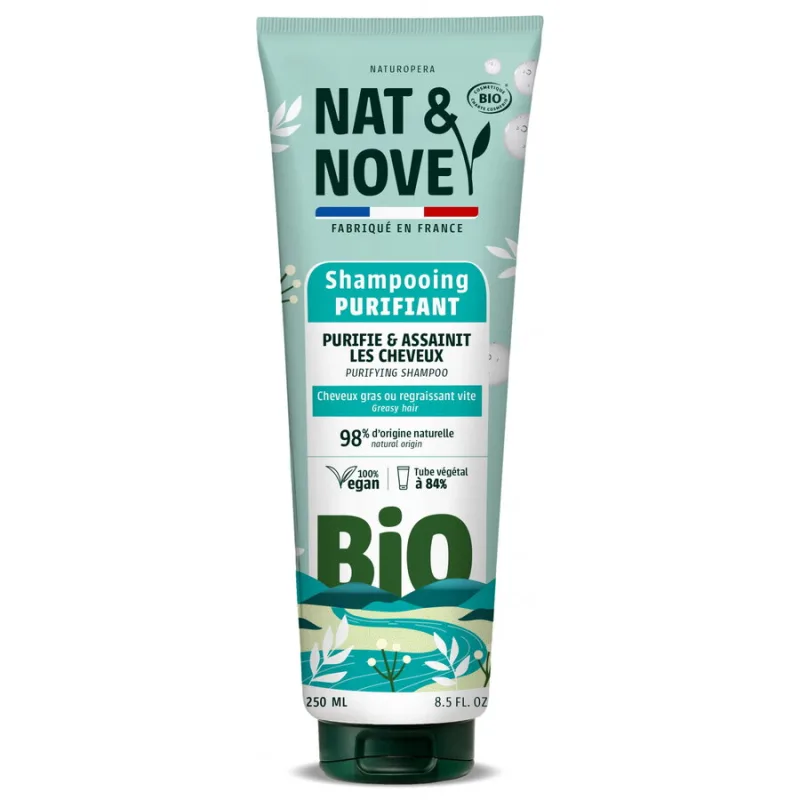 Sampon Purifiant pentru Par Gras cu Extract de Urzica Bio 250ml NAT&NOVE — preț și oferte