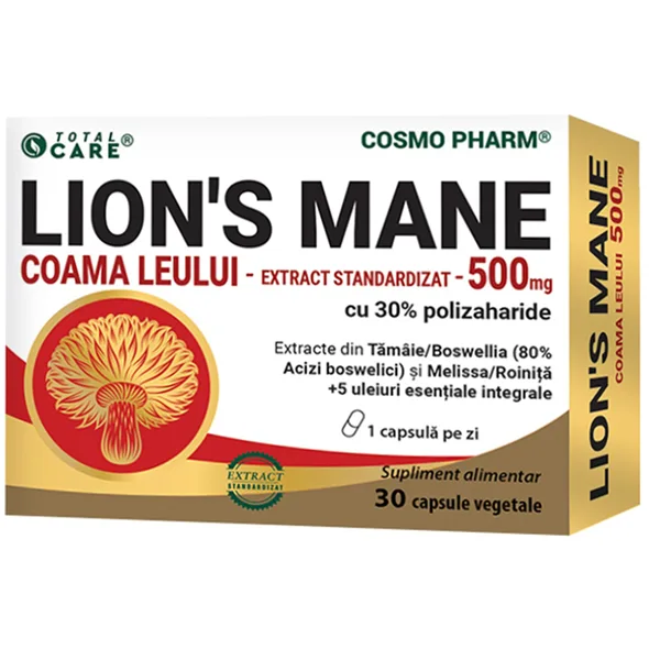 Coama Leului (Lion's Mane) 500mg 30cps COSMO PHARM — preț și oferte