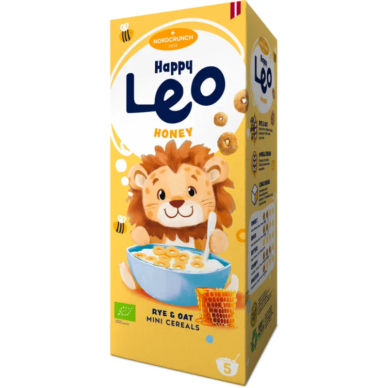 Cereale din Secara si Ovaz cu Miere Happy Leo Ecologice/Bio 150g NORDCRUNCH — preț și oferte