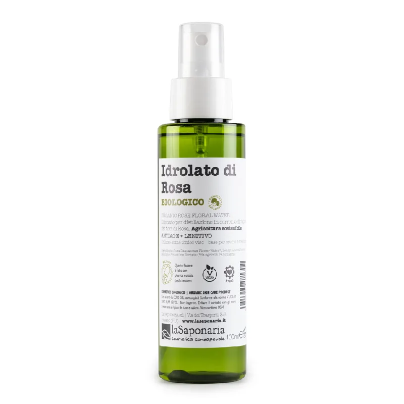 Hidrolat bio (apa florala) anti-imbatranire de trandafir, 100ml, La Saponaria — preț și oferte