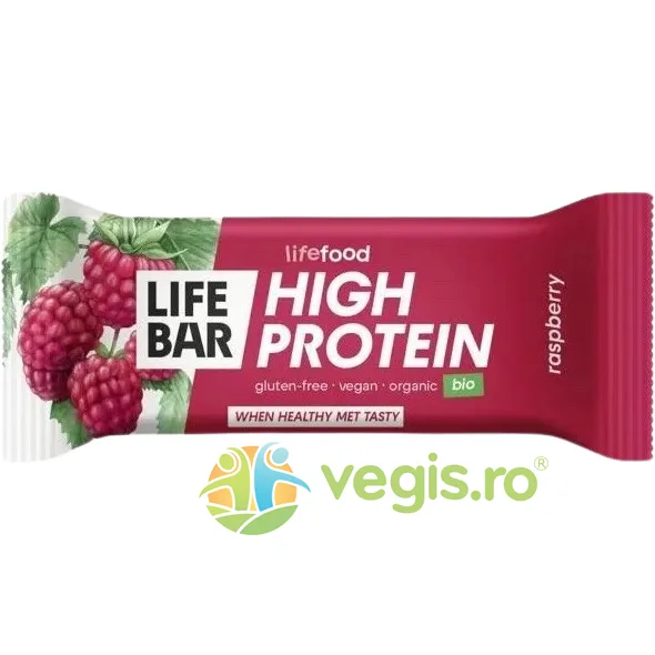 Baton Proteic cu Zmeura fara Gluten Ecologic/Bio 40g LIFEBAR — preț și oferte