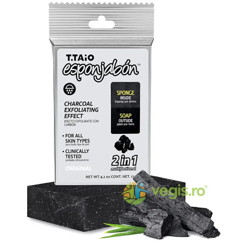 Spuma de Sapun Purificatoare cu Carbune Activat (Burete in Interior si Sapun in Exterior) 120g ESPONJABON — preț și oferte