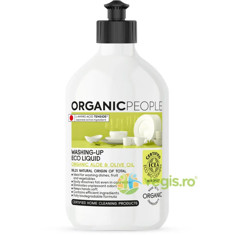 Detergent Lichid pentru Vase cu Aloe Vera si Ulei de Masline Bio 500ml ORGANIC PEOPLE — preț și oferte