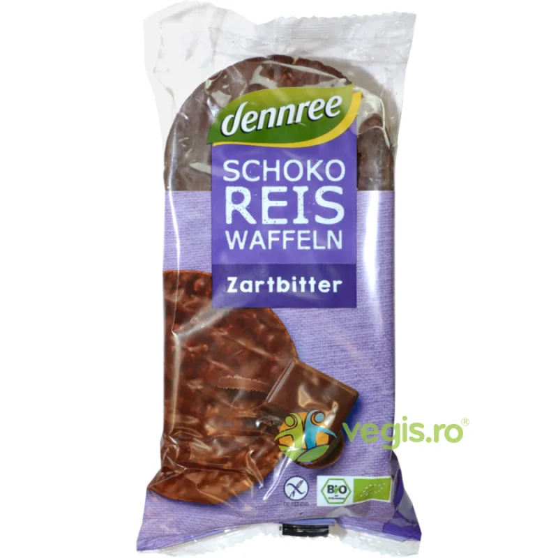 Vafe din Orez Expandat cu Ciocolata Amaruie Ecologice/Bio 100g Dennree — preț și oferte