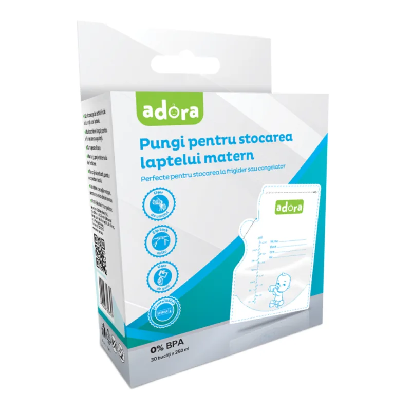 Pungi pentru stocarea laptelui matern, 30 bucati, Adora — preț și oferte
