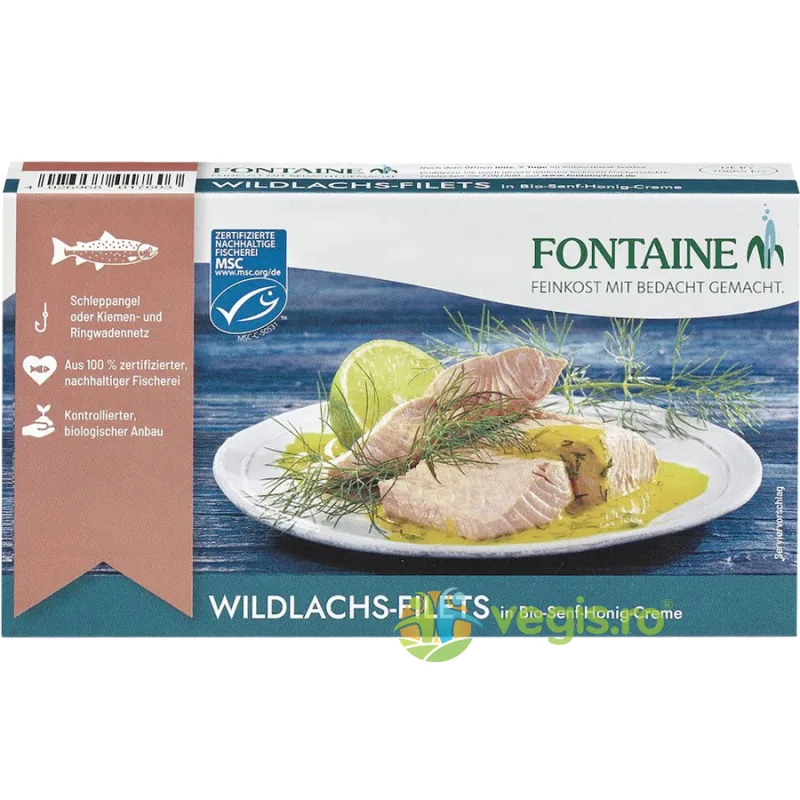 File de Somon Salbatic in Sos de Mustar si Miere 200g Fontaine — preț și oferte
