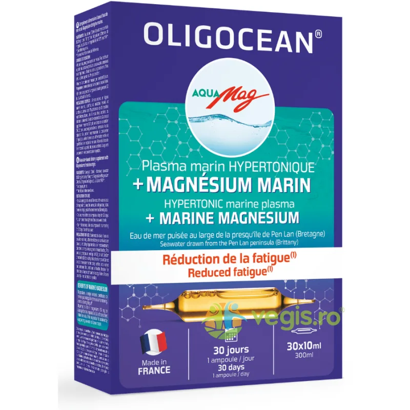 Magneziu Marin Hipertonic AquaMag Oligocean 30 fiole x 10ml, Laboratoires Super Diet — preț și oferte