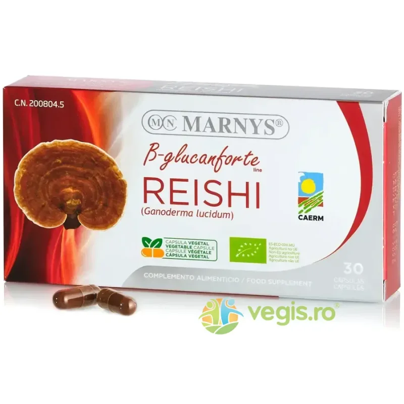 Reishi (Ganoderma Lucidum) - Imunitate, Sistem Cardiovascular, Sistem Nervos 30cps vegetale MARNYS — preț și oferte
