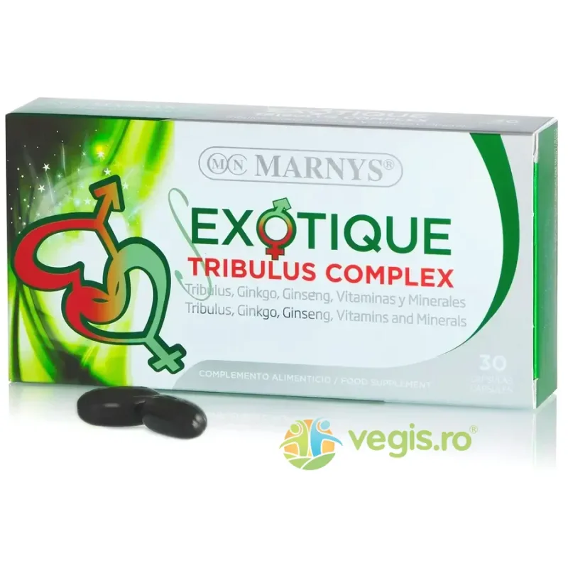 Exotique Tribulus Complex pentru Barbati cu Tribulus, Ginseng, Ginkgo Biloba,  Vitamine si Minerale pentru Energie, Virilitate si Performante Fizice 30cps moi MARNYS&nbsp;SPORT — preț și oferte