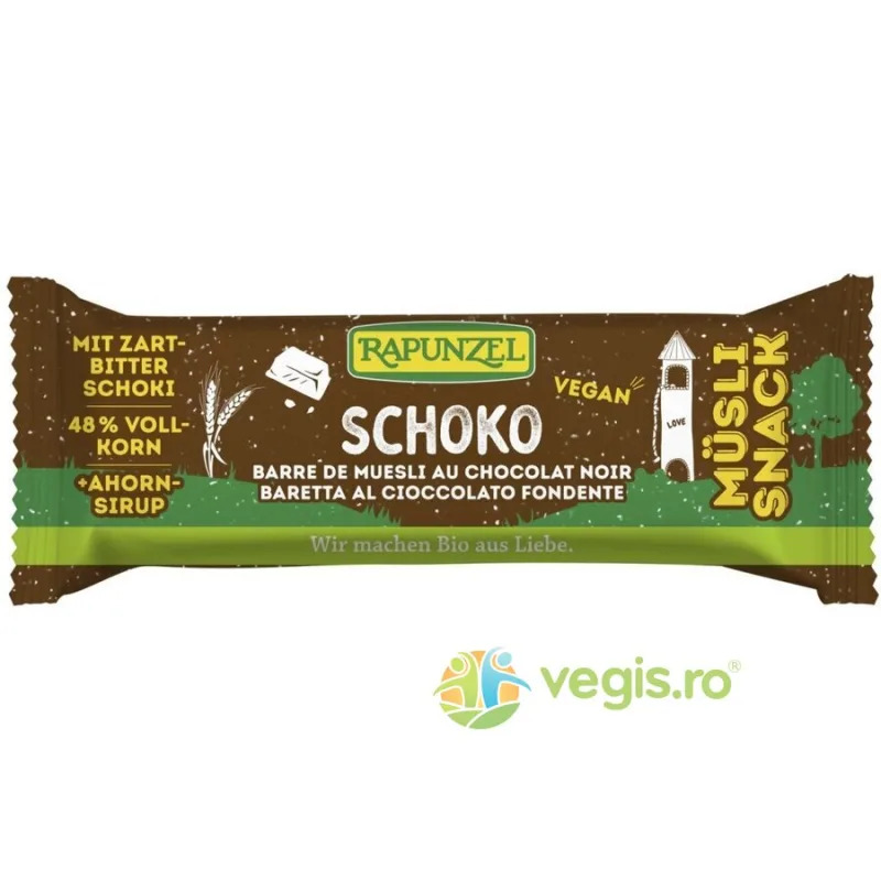 Musli Snack cu Ciocolata Vegan Ecologic/Bio 50g Rapunzel — preț și oferte