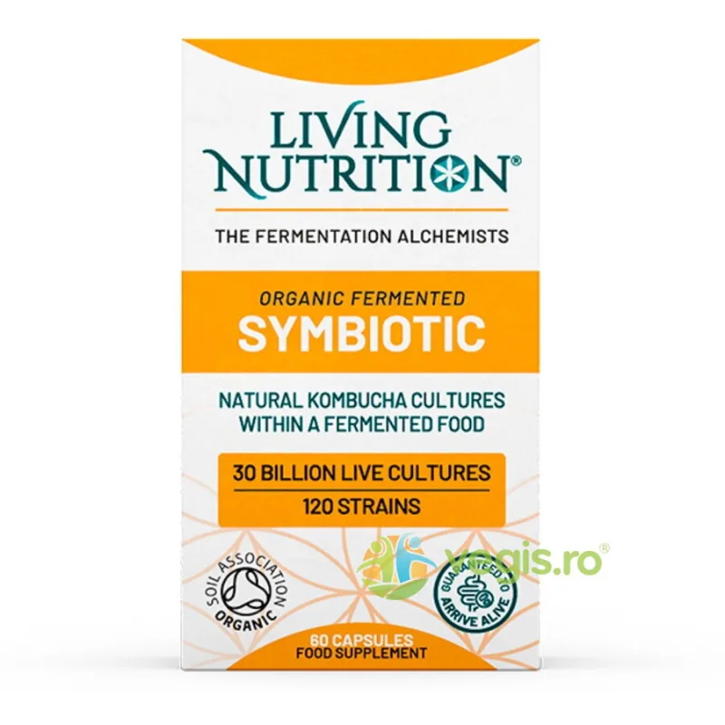 Complex de Prebiotice + Probiotice 30mld CFU Organic Fermented Symbiotic 60cps Living Nutrition — preț și oferte