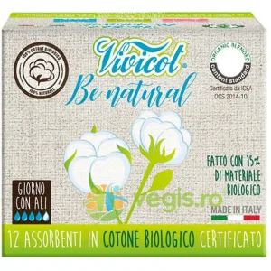 Absorbante de Zi Ultra Subtiri din Bumbac Organic 4 Picaturi Be Natural 12buc