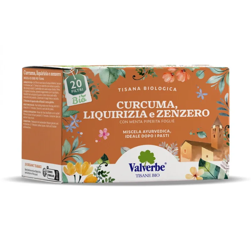 Ceai pentru Raguseala cu Ghimbir, Turmeric si Lemn Dulce Ecologic/Bio 20dz VALVERBE — preț și oferte