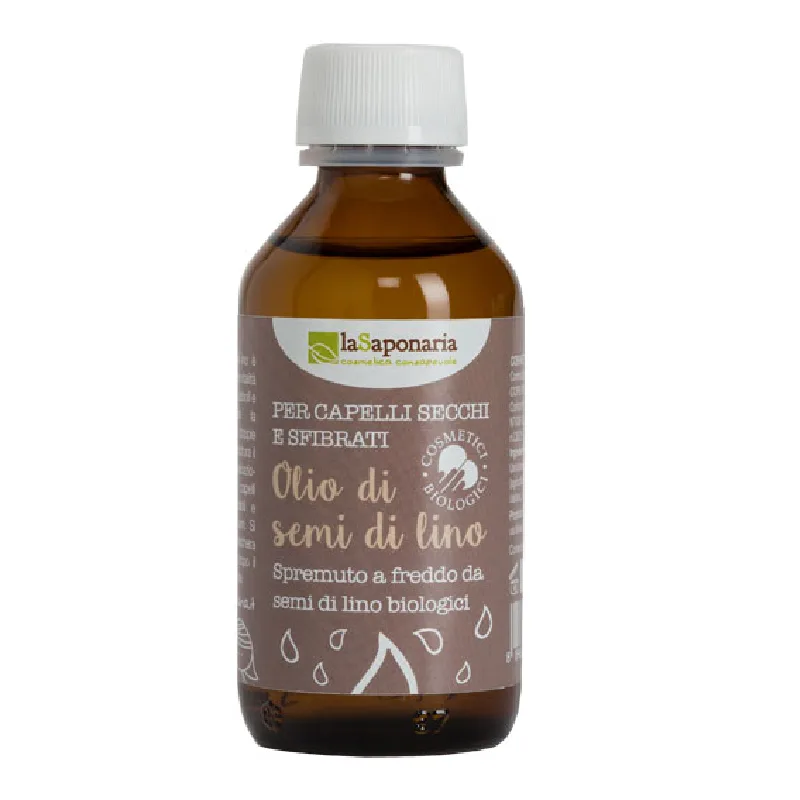 Ulei organic de seminte de in pentru par uscat si fragil, 100ml, La Saponaria — preț și oferte