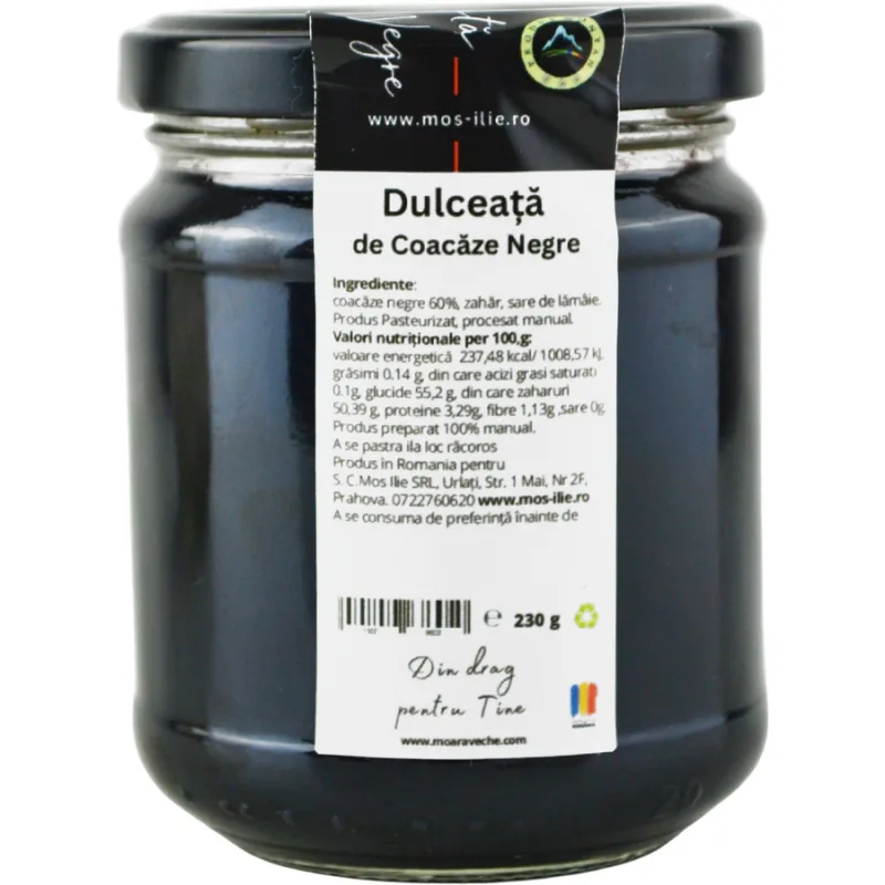 Dulceata de Coacaze Negre 230g MOS ILIE — preț și oferte