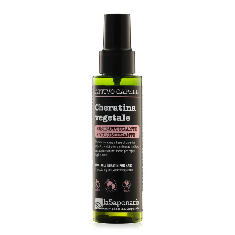 Spray restructurant pentru par cu cheratina vegetala, 30ml, La Saponaria — preț și oferte