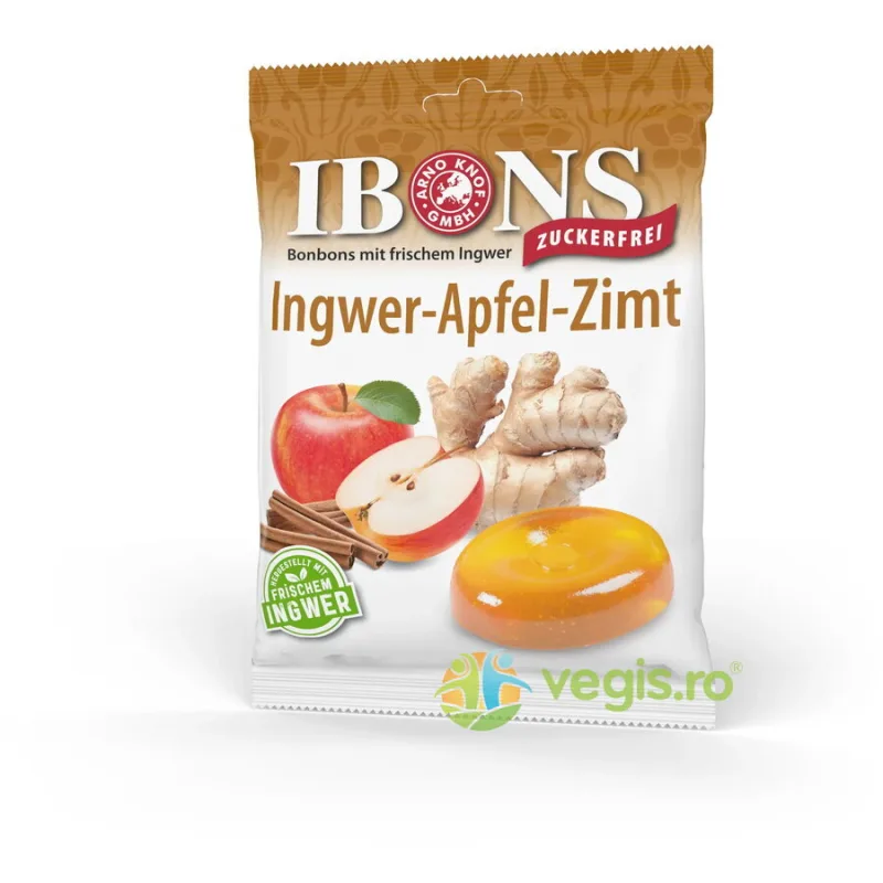Dropsuri cu Ghimbir, Mere si Scortisoara fara Zahar 75g IBONS — preț și oferte