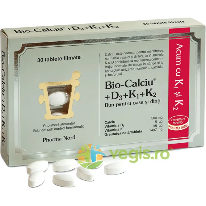 Bio Calciu+D3+K1+K2 30tb PHARMA NORD — preț și oferte