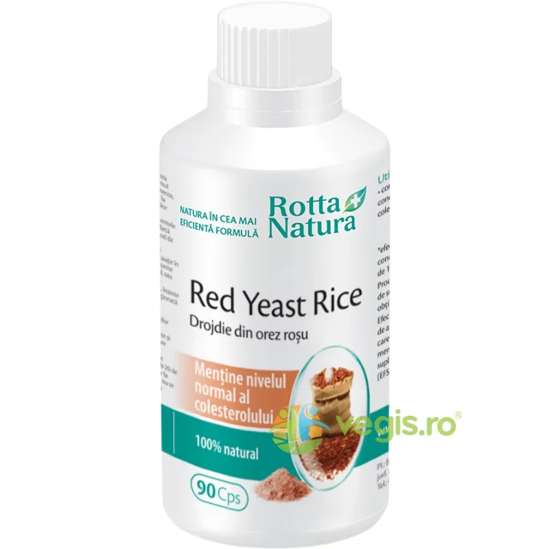 Drojdie din Orez Rosu (Red Yeast Rice) 90cps ROTTA NATURA — preț și oferte