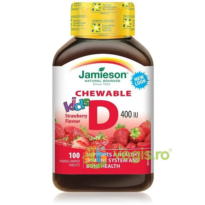 Vitamina D3 pentru Copii cu Aroma de Capsuni 400UI 100tb JAMIESON LABORATOIRES — preț și oferte