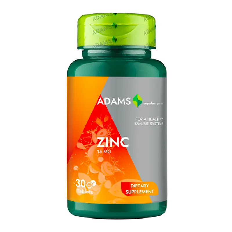 Zinc 15mg, 30 tablete, Adams Vision — preț și oferte