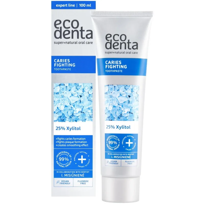 Pasta de Dinti Impotriva Cariilor cu 25% Xylitol Caries Fighting 100ml ECODENTA — preț și oferte