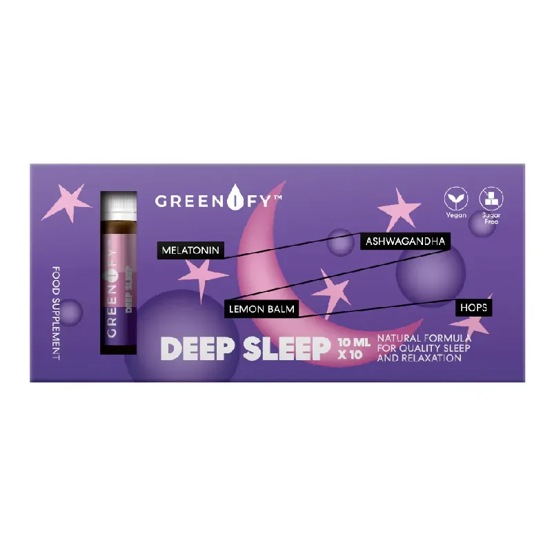 Fiole buvabile pentru somn profund Deep sleep Shots, 10ml *10 fiole, Greenify VALENTIS — preț și oferte