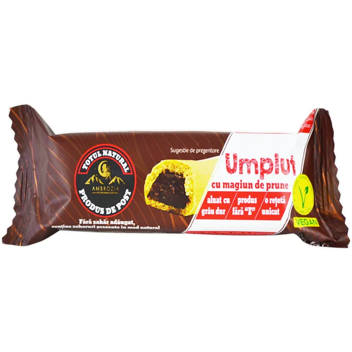 Baton Umplut cu Magiun de Prune fara Zahar Adaugat 60g AMBROZIA — preț și oferte