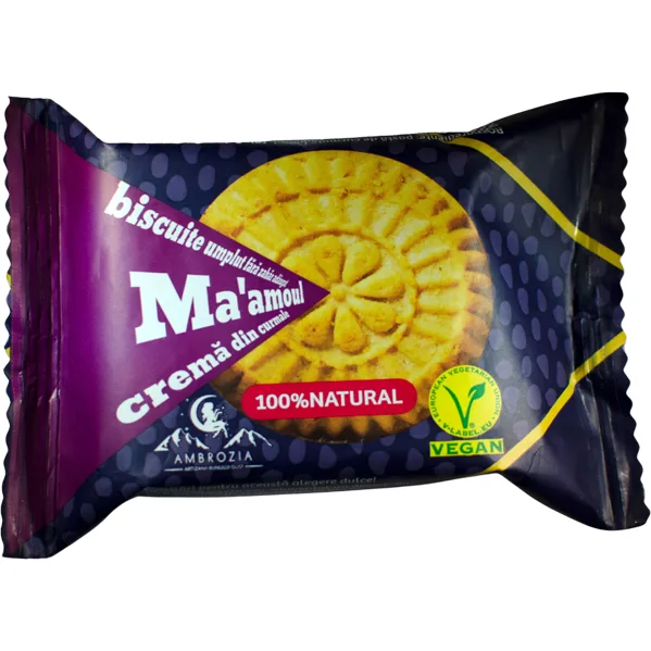 Biscuite Umplut cu Crema de Curmale fara Zahar Adaugat Ma’amoul 60g AMBROZIA — preț și oferte