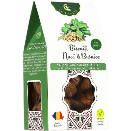 Biscuiti cu Nuca si Busuioc fara Zahar Adaugat 130g AMBROZIA — preț și oferte