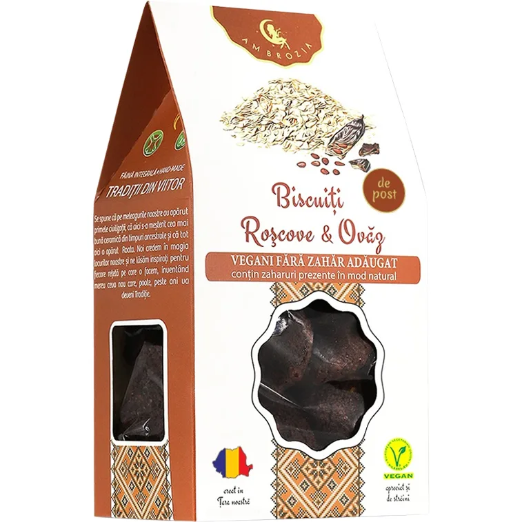 Biscuiti cu Roscove si Ovaz fara Zahar Adaugat 130g AMBROZIA — preț și oferte