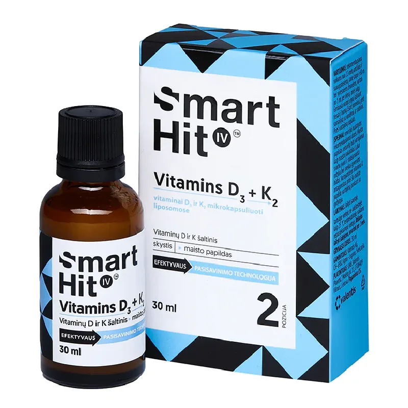 SmartHit IV Vitamina D3+K2, 30 ml, Valentis — preț și oferte